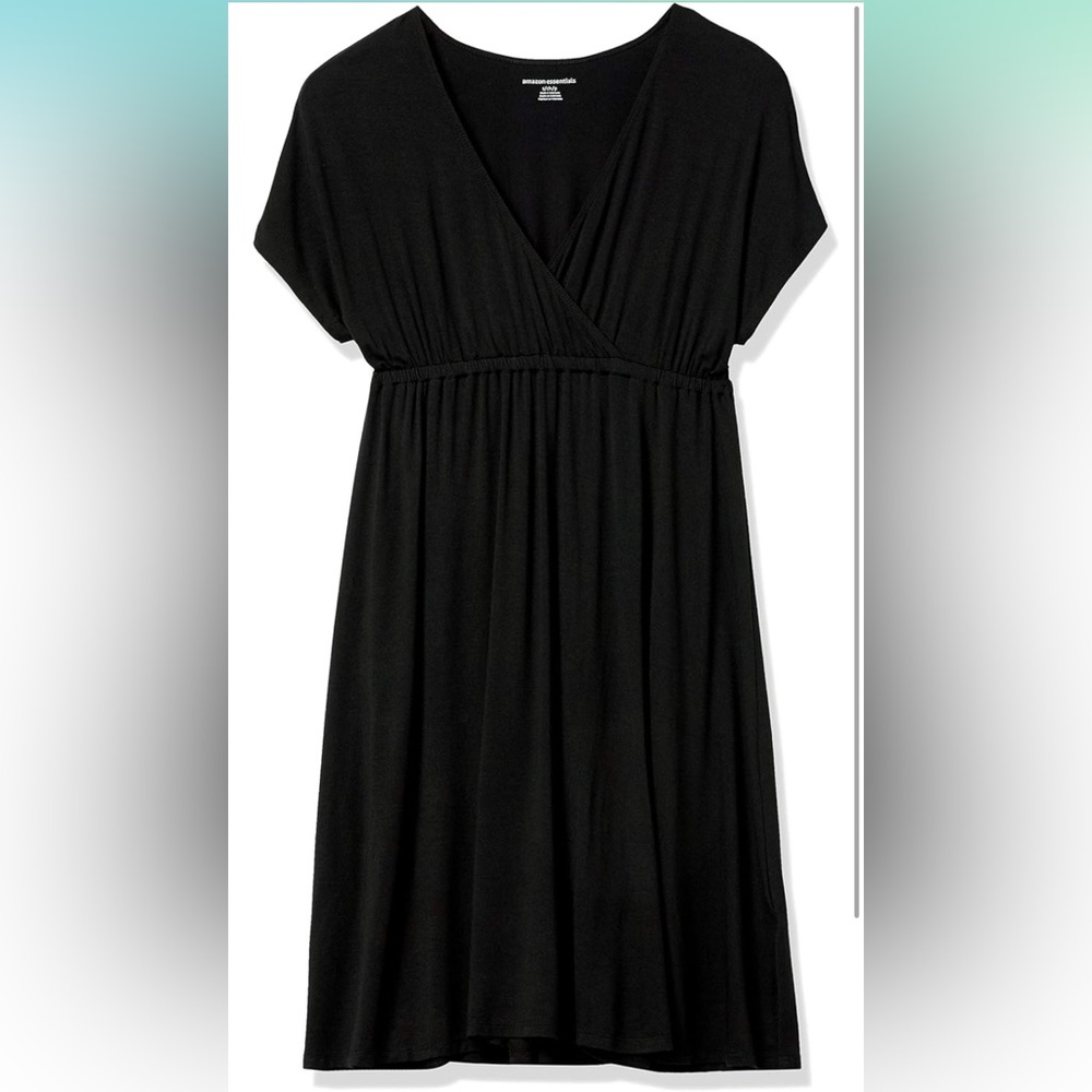 V-Neck Empire Waist Dress | Black - Picture 2 of 9